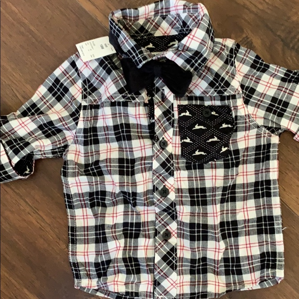 Holiday Boys Button down with bow tie!